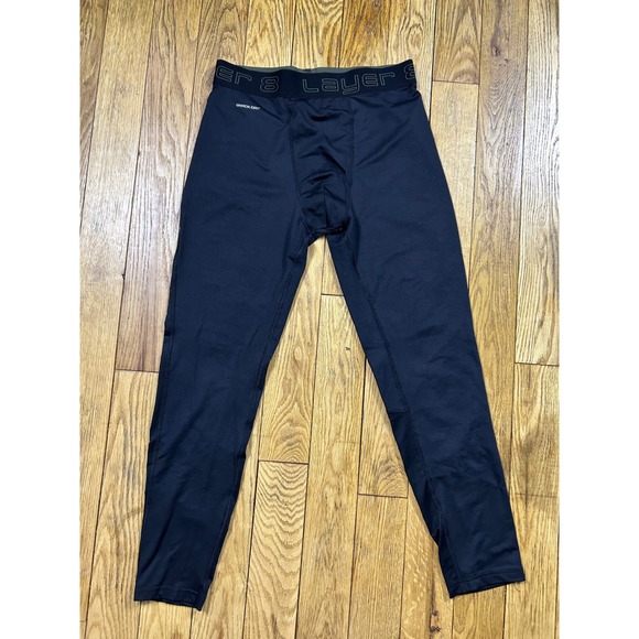 Layer 8 Men's Quick Dry Compression Running Athletic Pants Leggings Black L - Picture 1 of 4
